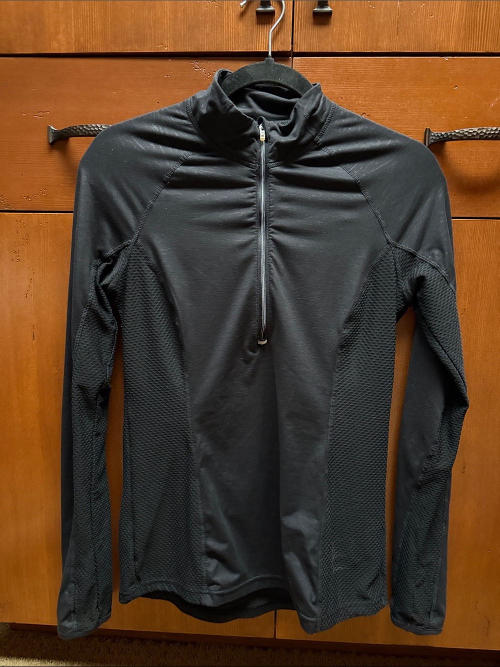 Athleta Black Quarter-Zip Athletic Top